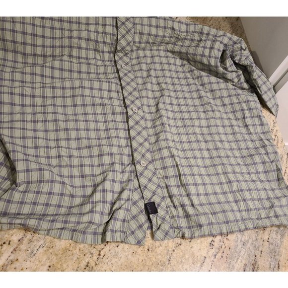 Cabela's Vented Fishing Button Shirt Men's XL Regular Plaid Green Long Sleeve - Picture 5 of 12